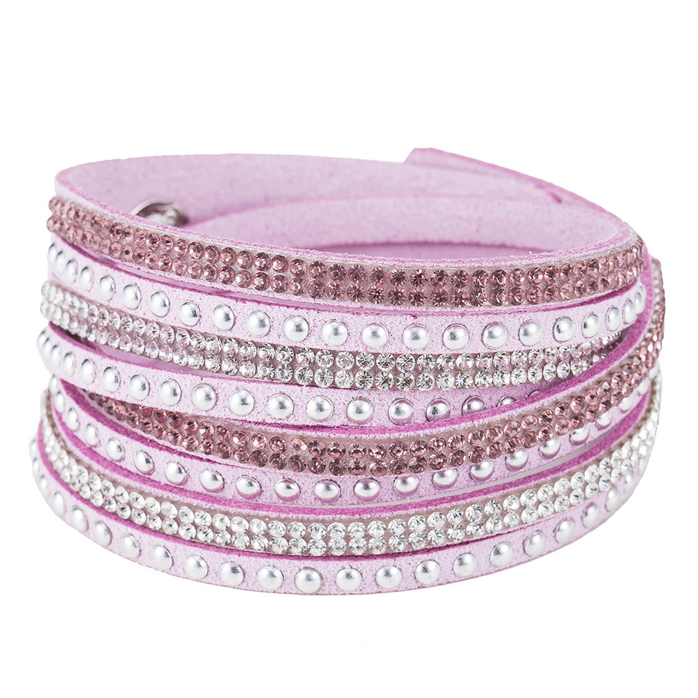 Fashion Solid Color Flannel Inlay Artificial Gemstones Women'S Bracelets 1 Piece