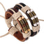 New Style Leather Bracelet Bronze Spring Wood Beads Leather Bracelet Wholesale Woven Bracelet Retro Bracelet