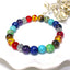 Fashion Round Beaded Unisex Bracelet with Turquoise Tiger Eye and Colorful Volcanic Stone 8mm