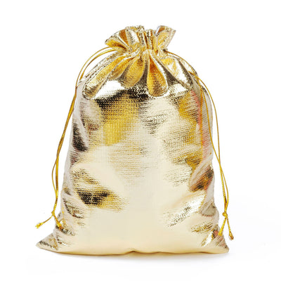 Gold Silver Drawstring Jewelry Gift Pouch