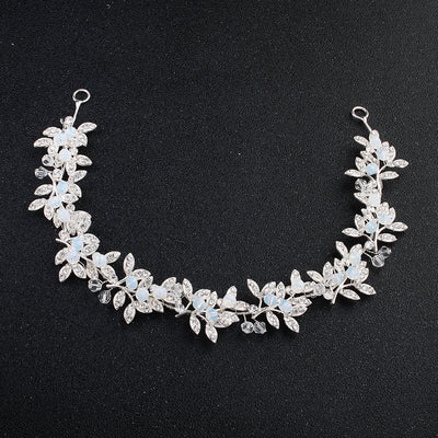 Imitated Crystal & CZ Geometric Leaf Bridal Hairband