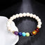 Fashion Round Beaded Unisex Bracelet with Turquoise Tiger Eye and Colorful Volcanic Stone 8mm