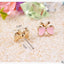 Asymmetric Rhinestone & Pearl Butterfly Stud Earrings - Korean Fashion Trend