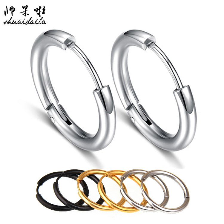 Geometric Stainless Steel Hoop Earrings