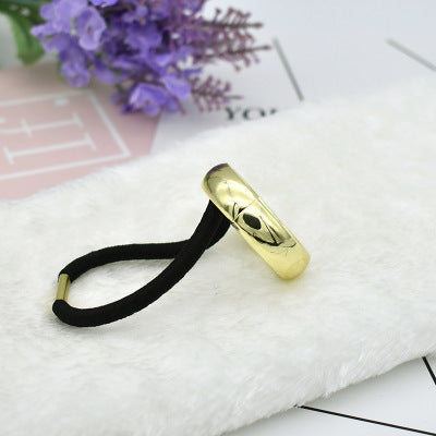 Women's Versatile Alloy Hair Tie and Leather Band Set