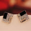 "Geometric Rhinestone Square Stud Earrings for Women"