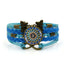 Retro Bohemian Mandala Glass Inlay Butterfly Leather Layered Bracelet