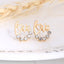 Asymmetric Rhinestone & Pearl Butterfly Stud Earrings - Korean Fashion Trend