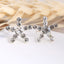 Asymmetric Rhinestone & Pearl Butterfly Stud Earrings - Korean Fashion Trend