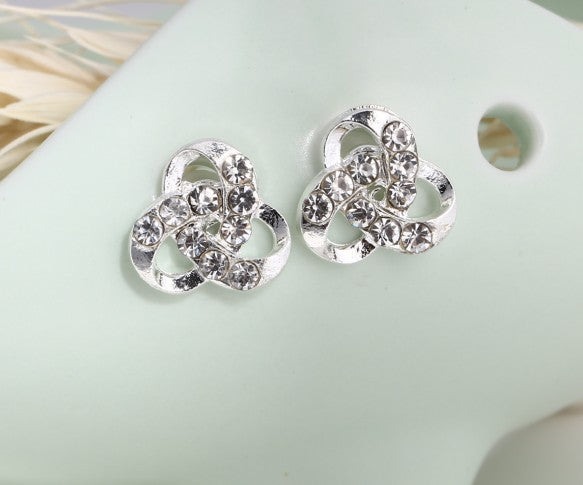 Asymmetric Rhinestone & Pearl Butterfly Stud Earrings - Korean Fashion Trend