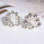 Asymmetric Rhinestone & Pearl Butterfly Stud Earrings - Korean Fashion Trend