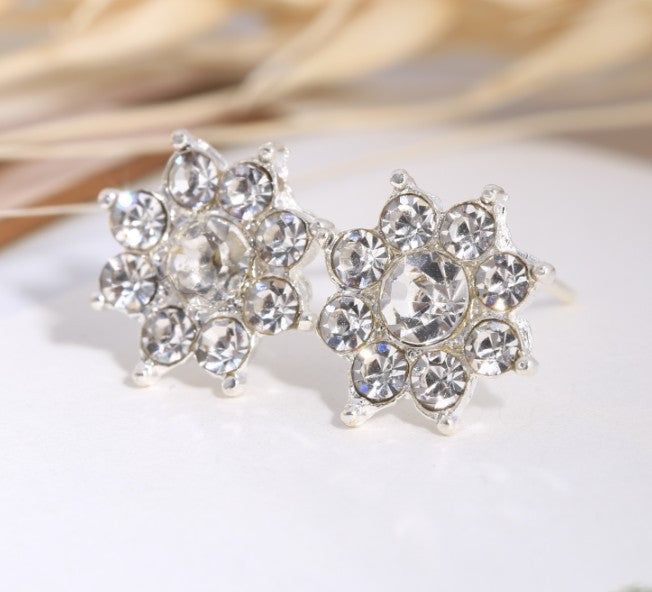 Asymmetric Rhinestone & Pearl Butterfly Stud Earrings - Korean Fashion Trend