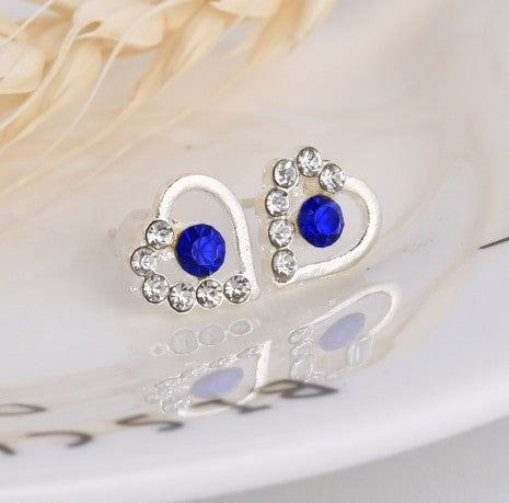 Asymmetric Rhinestone & Pearl Butterfly Stud Earrings - Korean Fashion Trend