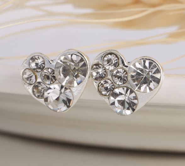 Asymmetric Rhinestone & Pearl Butterfly Stud Earrings - Korean Fashion Trend