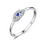 INS Style Devil'S Eye Sterling Silver Plating Inlay Zircon Rhodium Plated Rings