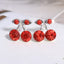 Asymmetric Rhinestone & Pearl Butterfly Stud Earrings - Korean Fashion Trend