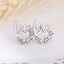 Asymmetric Rhinestone & Pearl Butterfly Stud Earrings - Korean Fashion Trend