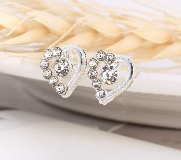 Asymmetric Rhinestone & Pearl Butterfly Stud Earrings - Korean Fashion Trend