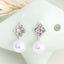 Asymmetric Rhinestone & Pearl Butterfly Stud Earrings - Korean Fashion Trend