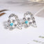 Asymmetric Rhinestone & Pearl Butterfly Stud Earrings - Korean Fashion Trend