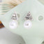 Asymmetric Rhinestone & Pearl Butterfly Stud Earrings - Korean Fashion Trend