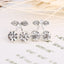 Asymmetric Rhinestone & Pearl Butterfly Stud Earrings - Korean Fashion Trend