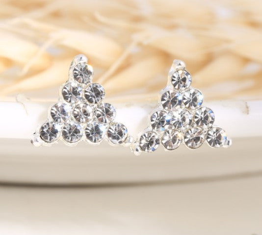 Asymmetric Rhinestone & Pearl Butterfly Stud Earrings - Korean Fashion Trend