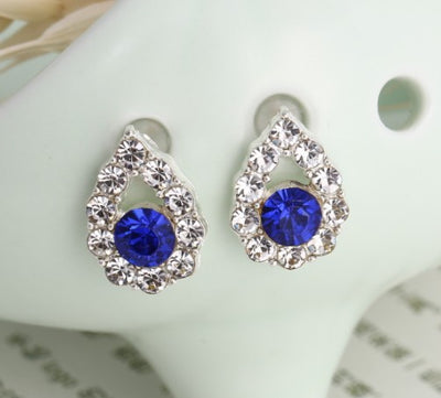 Asymmetric Rhinestone & Pearl Butterfly Stud Earrings - Korean Fashion Trend