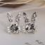 Asymmetric Rhinestone & Pearl Butterfly Stud Earrings - Korean Fashion Trend