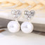 Asymmetric Rhinestone & Pearl Butterfly Stud Earrings - Korean Fashion Trend