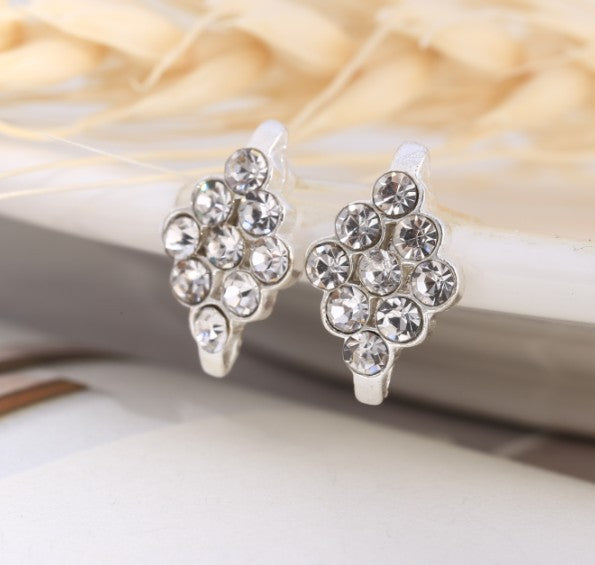 Asymmetric Rhinestone & Pearl Butterfly Stud Earrings - Korean Fashion Trend