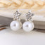 Asymmetric Rhinestone & Pearl Butterfly Stud Earrings - Korean Fashion Trend