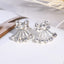 Asymmetric Rhinestone & Pearl Butterfly Stud Earrings - Korean Fashion Trend