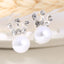 Asymmetric Rhinestone & Pearl Butterfly Stud Earrings - Korean Fashion Trend