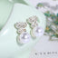 Asymmetric Rhinestone & Pearl Butterfly Stud Earrings - Korean Fashion Trend