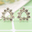 Asymmetric Rhinestone & Pearl Butterfly Stud Earrings - Korean Fashion Trend