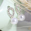 Asymmetric Rhinestone & Pearl Butterfly Stud Earrings - Korean Fashion Trend