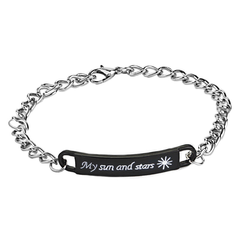 New Fashion Engraved Couple Bracelet - Moon of My Life / My Sun and Stars