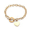 Fashion Love Heart Stainless Steel Rose Gold Bracelet - T-shaped Titanium Steel Design