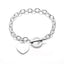 Fashion Love Heart Stainless Steel Rose Gold Bracelet - T-shaped Titanium Steel Design