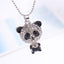 Women's Cute Panda Pendant Necklace with Rhinestone Accents