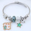 Pentagram Crown Beaded Stainless Steel Bracelet with Rabbit and Meteor Elements