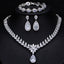 Luxurious Bridal Zirconia Snowflake Jewelry Set - Earrings, Necklace, and Bracelet in White Gold Plated Copper