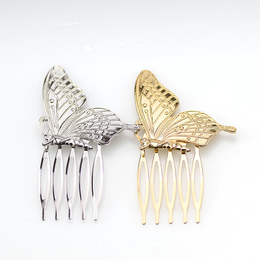 Retro Diamond Pearl Leaf Hair Comb Clip