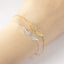 Simple Angel Wings Charm Gold Stainless Steel Bracelet for Women