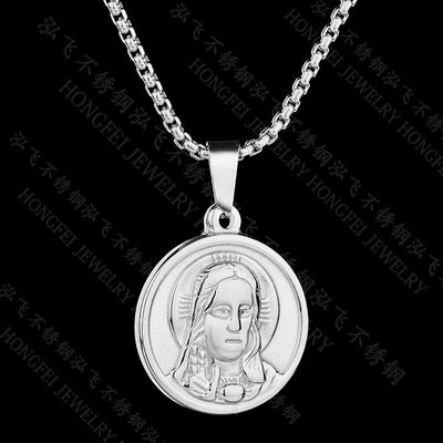 Stainless Steel Sun Goddess Pendant Necklace with Cartoon Character Design