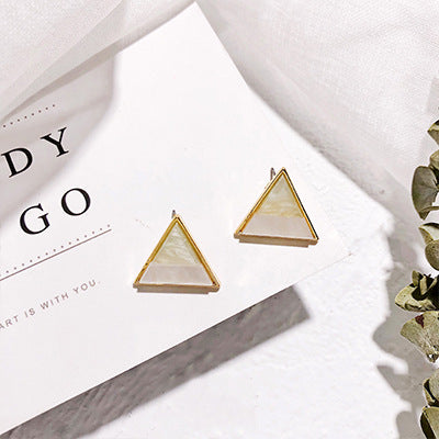 Geometric Triangle Round Metal Plated Acrylic Earrings for Women