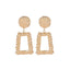 Alloy Plated Geometric Trapezoid Statement Earrings