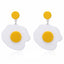 Korean Fried Eggs Sweet And Cute Girl Line Hot-saling Acrylic Alloy Earrings
