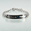 Titanium Steel Zircon Couple ID Bracelet with King Queen Crown Design